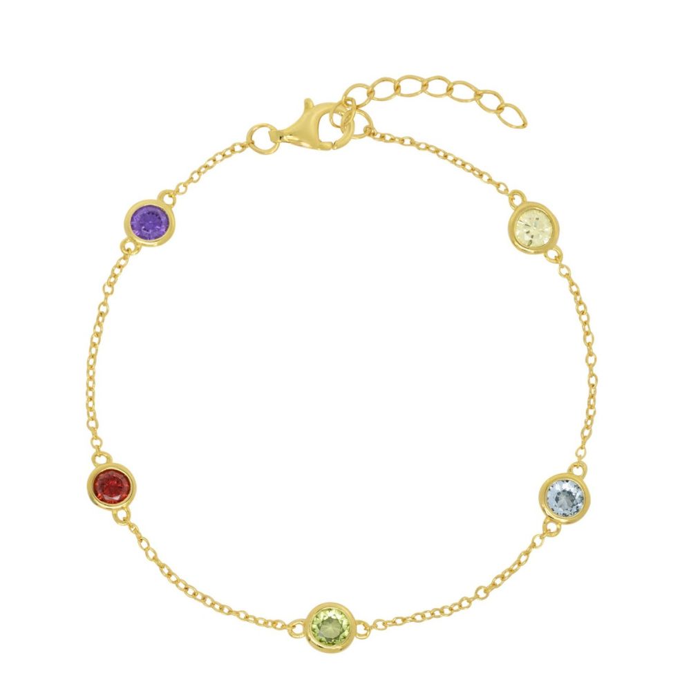 Chimiama Bracciale Argento Gold Zirconi Multicolor