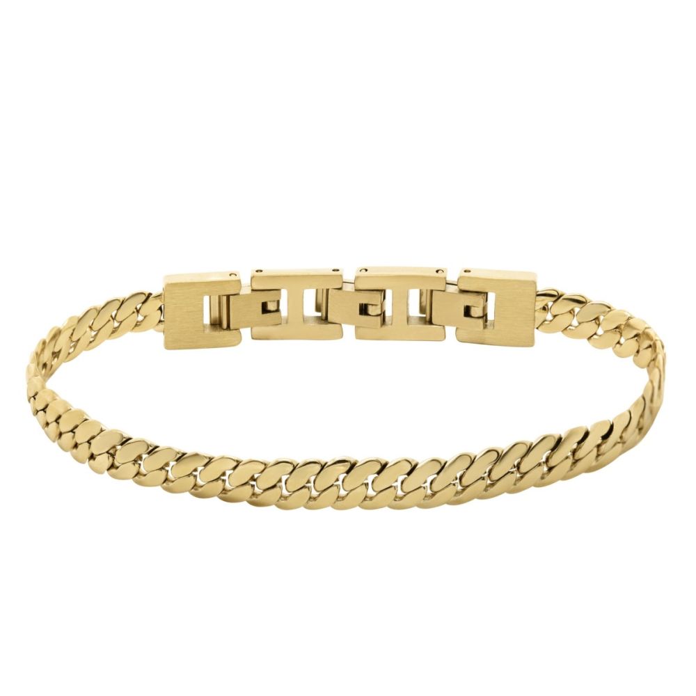 Chimiama Bracciale Acciaio Gold Maglia Piatta