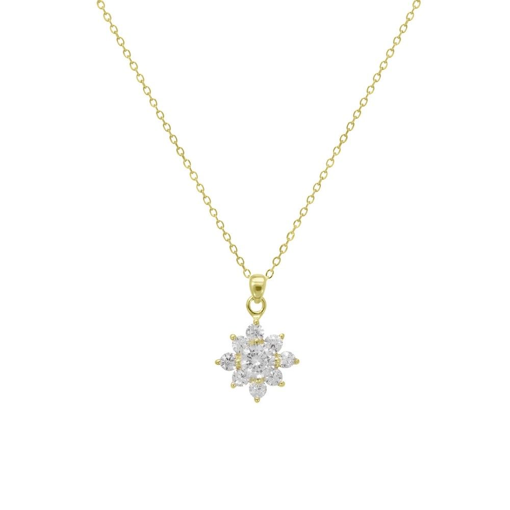 Chimiama Collana Argento Gold Stella Cristalli Bianchi