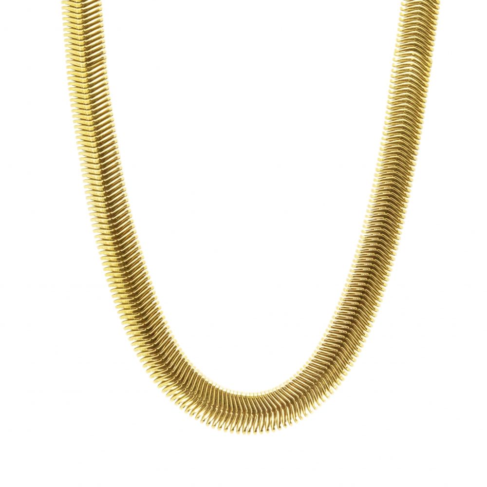 Chimiama Collana Acciaio Gold Maglia Piatta