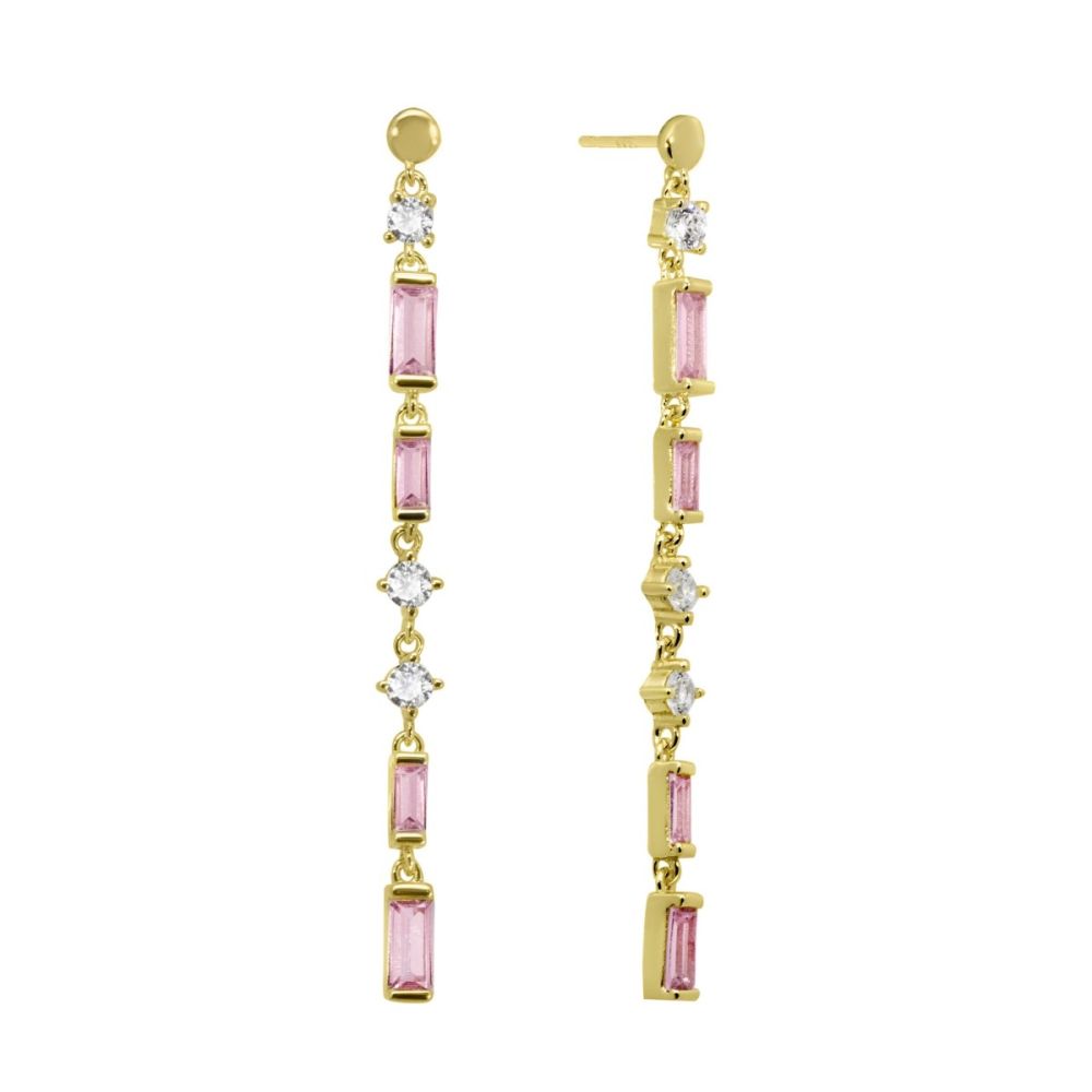 Chimiama Orecchini Argento Gold Zirconi e Kunzite