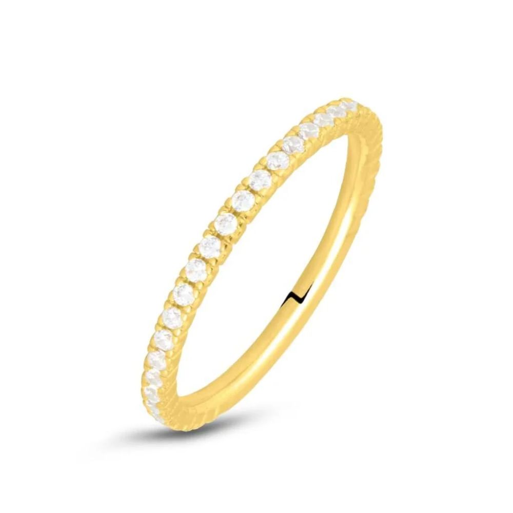 Stroili Anello Oro Giallo 9K Zirconi Bianchi Claire