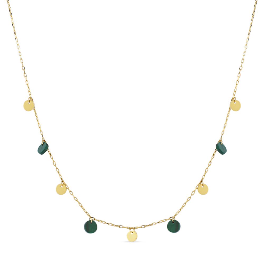 Stroili Collana Oro Giallo 9K Malachite e Charm Beverly