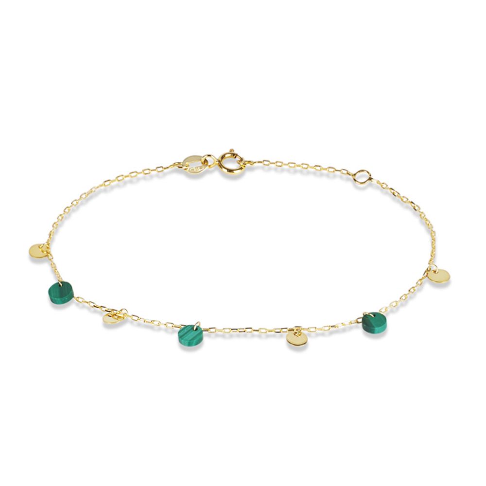 Stroili Bracciale Oro Giallo 9K Malachite e Charm Beverly