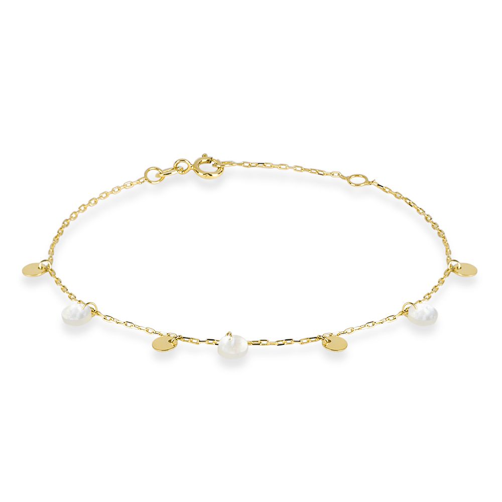 Stroili Bracciale Oro Giallo 9K MAdreperla e Charm Beverly