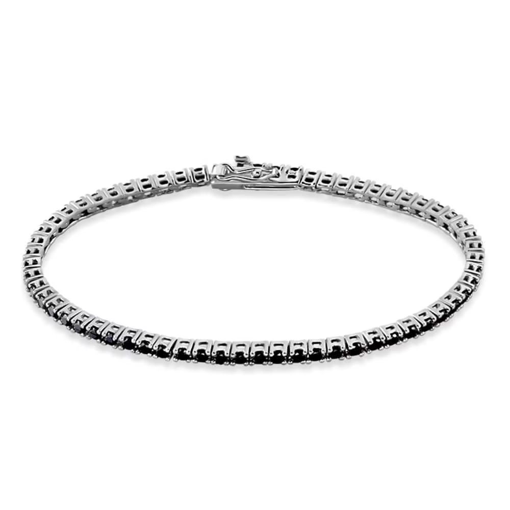 Stroili Tennis Argento Zirconi Neri Silver Elegance