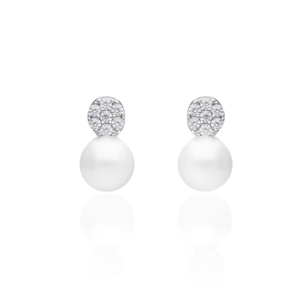 Stroili Orecchini Argento Perla e Zirconi Silver Pearls