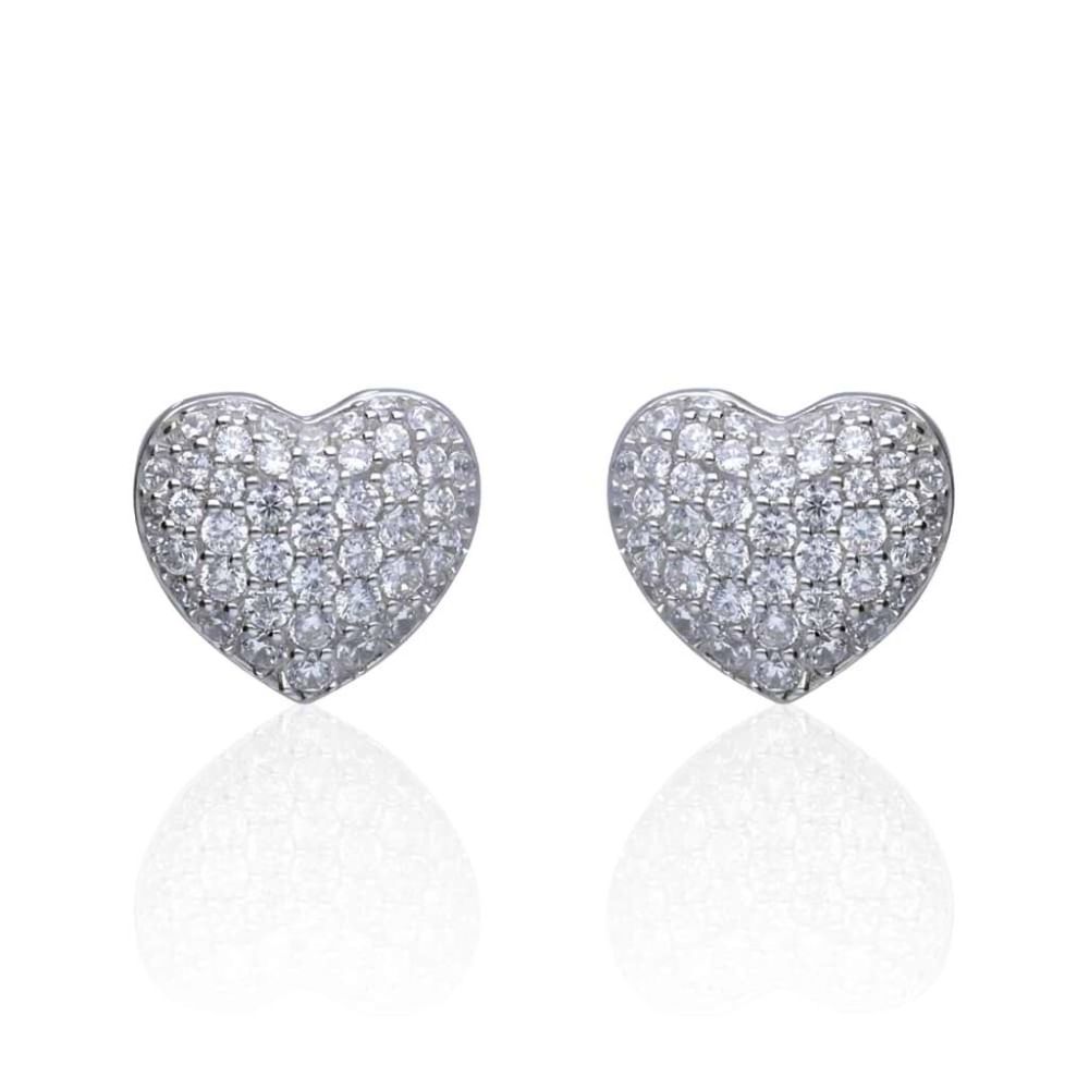 Stroili Orecchini Argento Cuore Zirconato Silver Shine