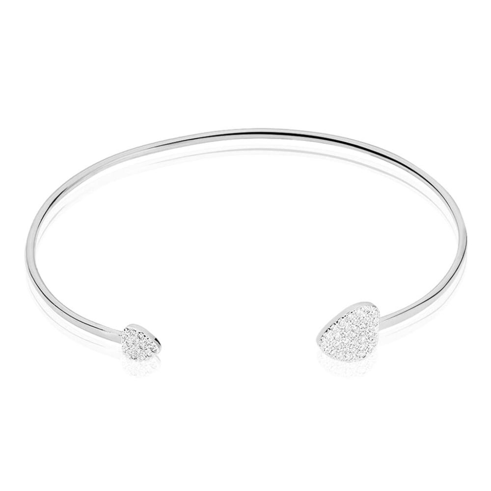 Stroili Bracciale Rigido Argento Cuori Zirconati Silver Shine