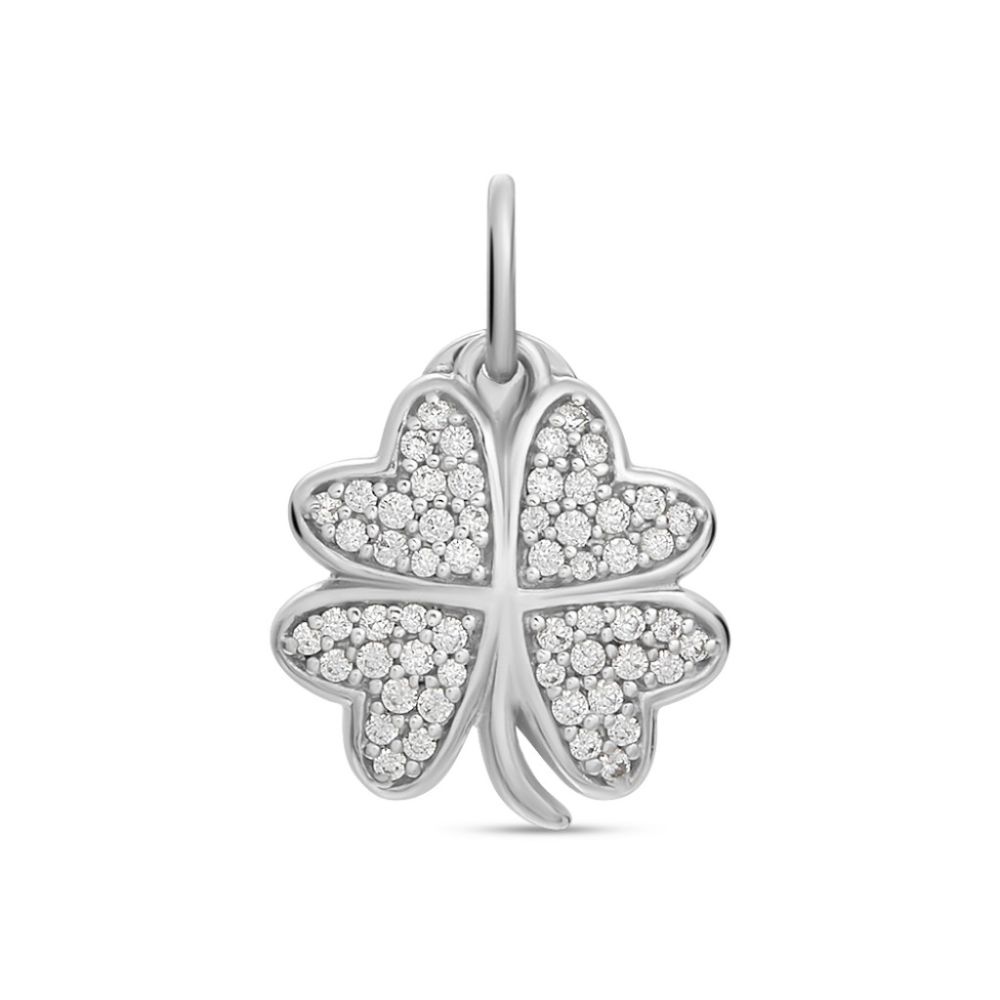 Stroili Pendente Quadrifoglio Argento e Zirconi Love Beats