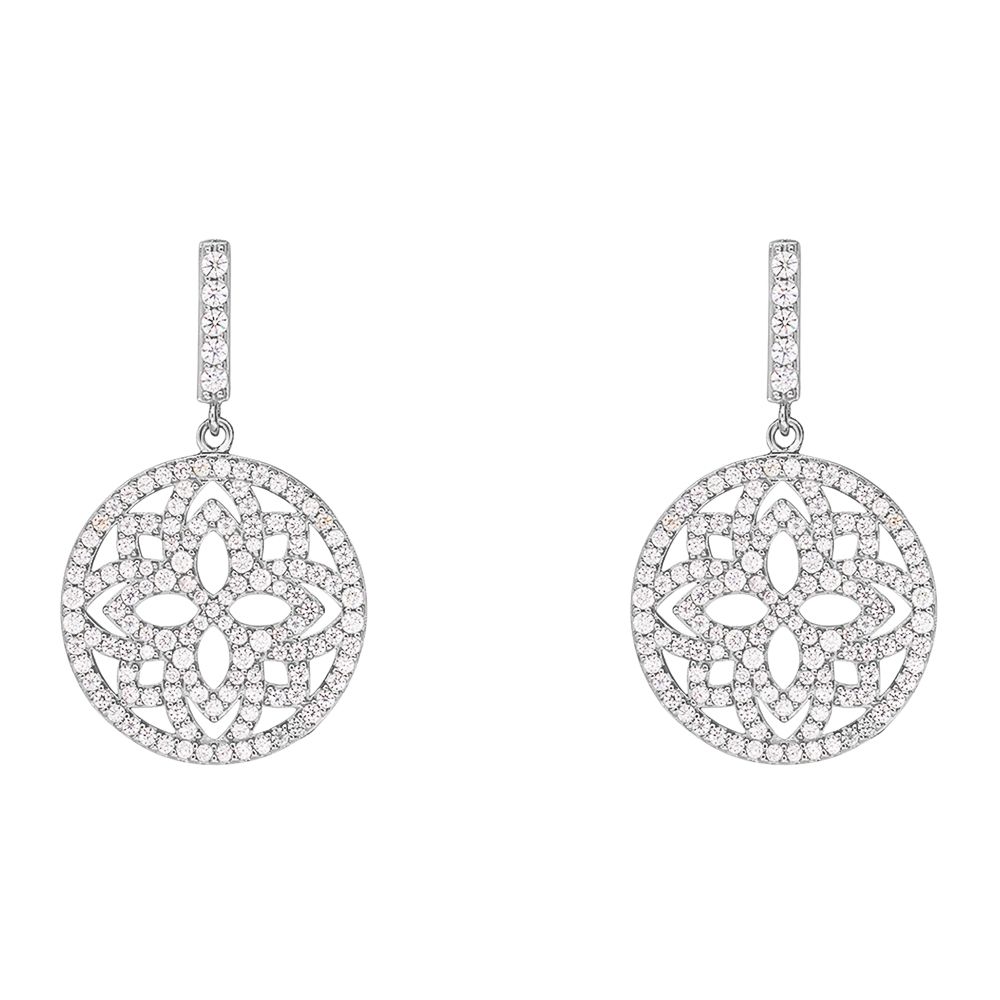 Stroili Orecchini Argento Arabesque e Zirconi Silver Shine