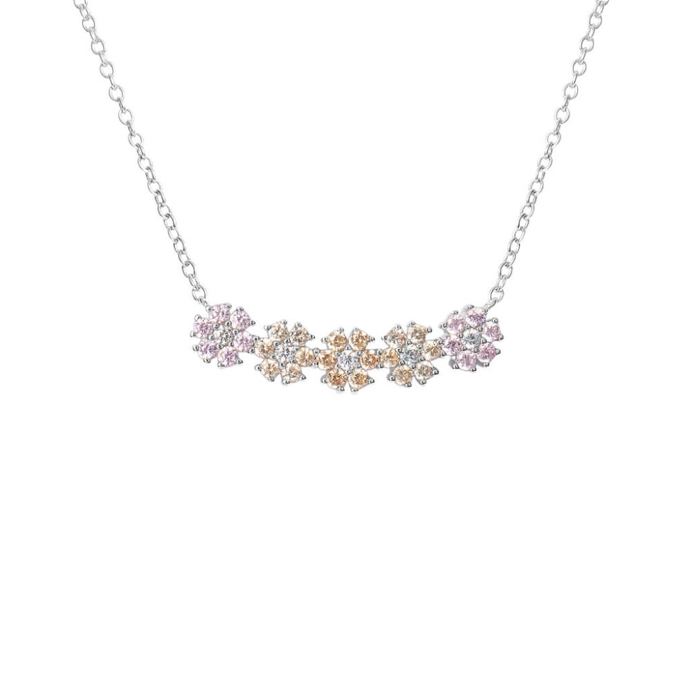 Stroili Collana Argento Fiori Multicolor Silver Shine