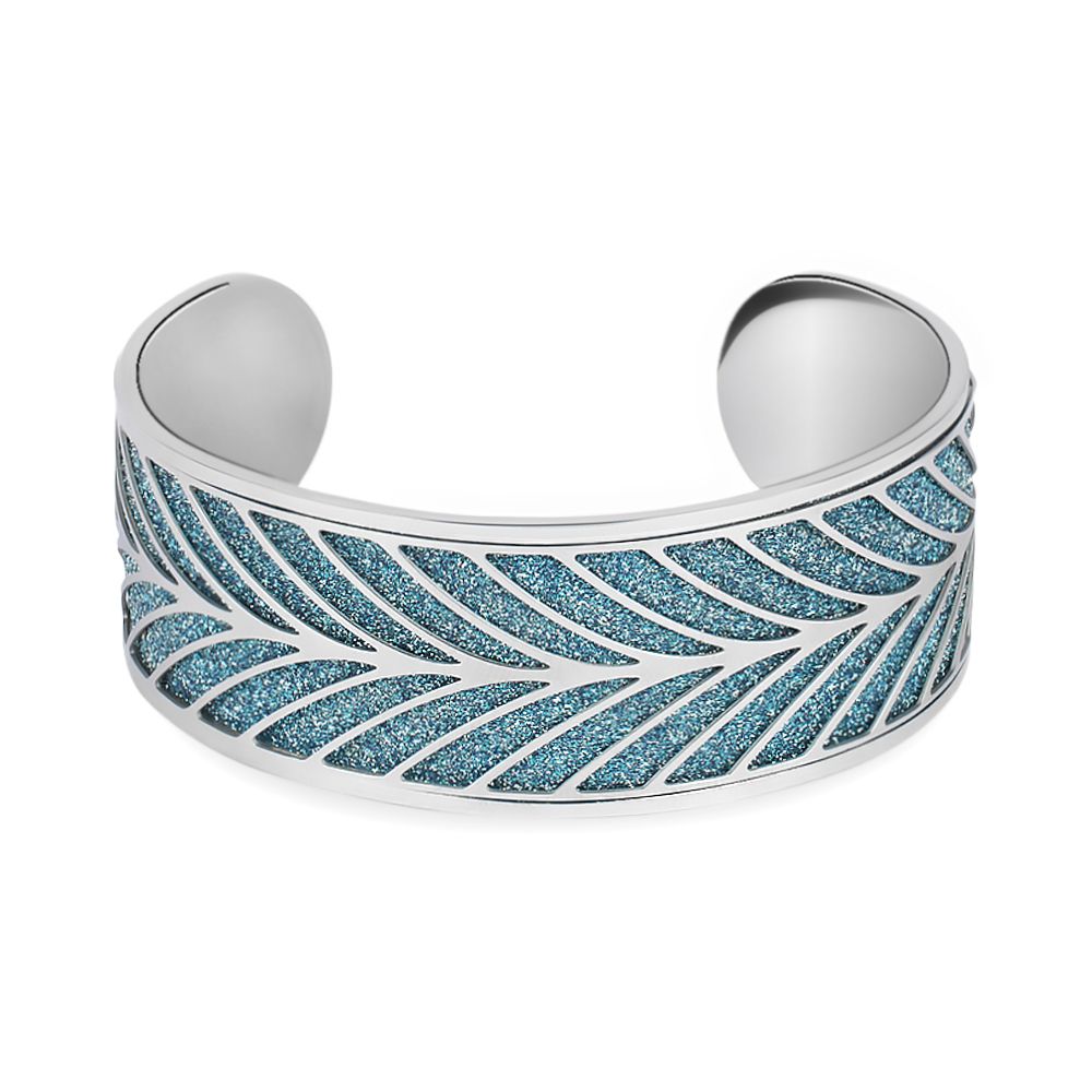 Stroili Bracciale Rigido Acciaio Glitter Blu Lady Shine