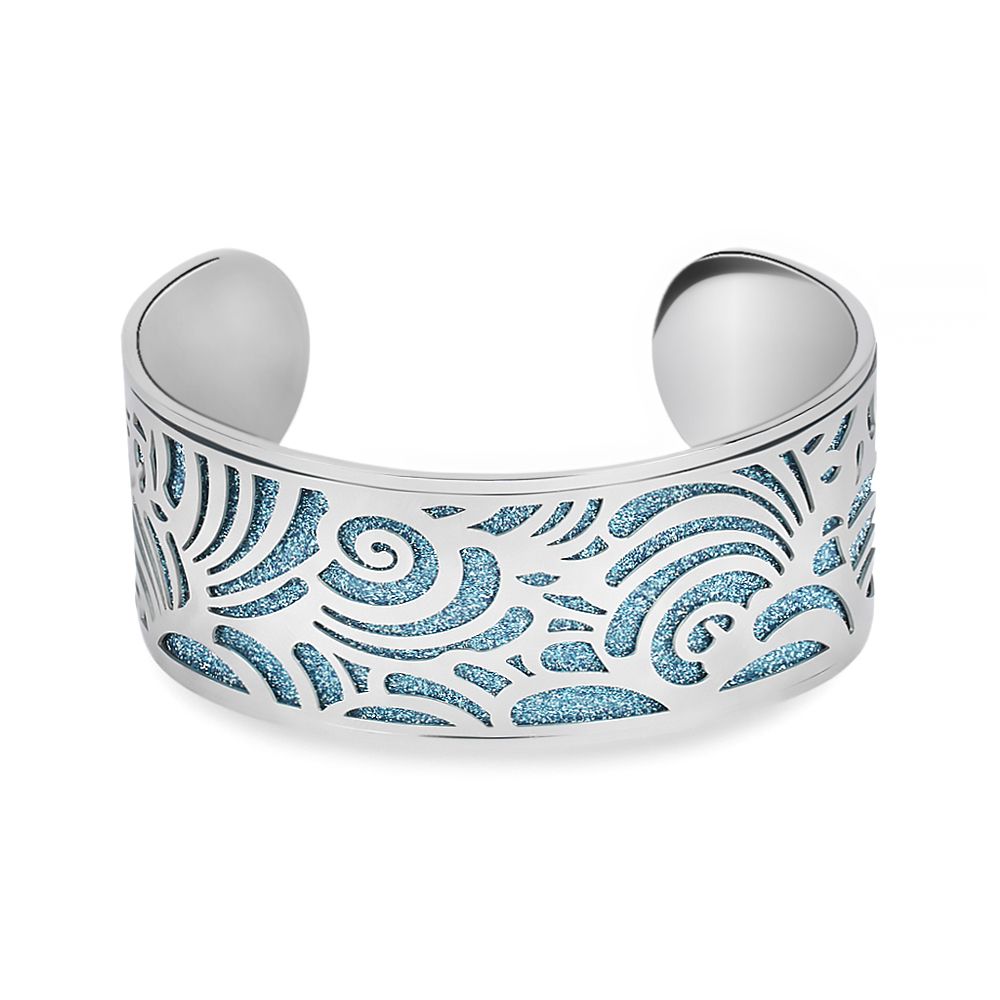 Stroili Bracciale Rigido Acciaio Glitter Azzurro Lady Shine