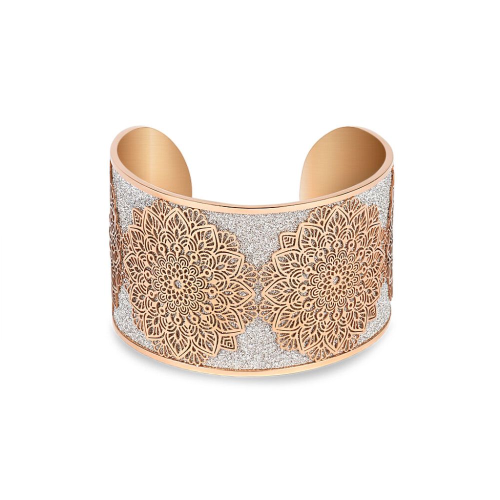 Stroili Bracciale Rigido Acciaio Rosè Glitter Argento Lady Shine