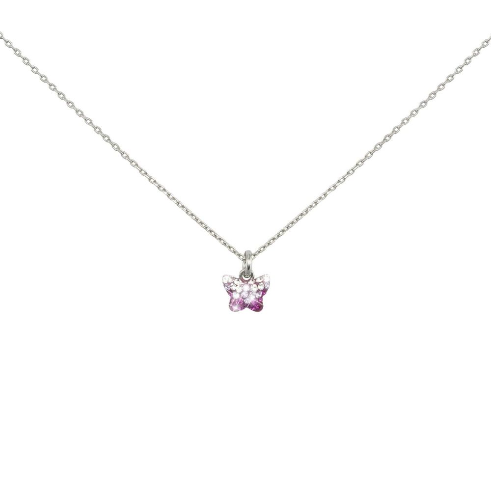 Stroili Collana Farfalla Argento smalto Fucsia Silver Baby