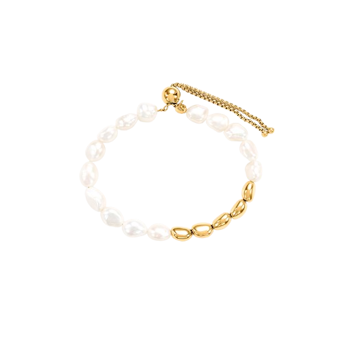 Stroili Bracciale Acciaio Dorato Con Perle Lady Code