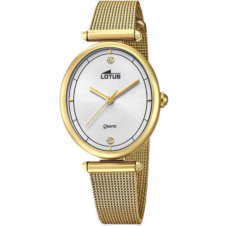 Lotus Orologio Donna Solo Tempo Acciaio Gold Quadrante Silver