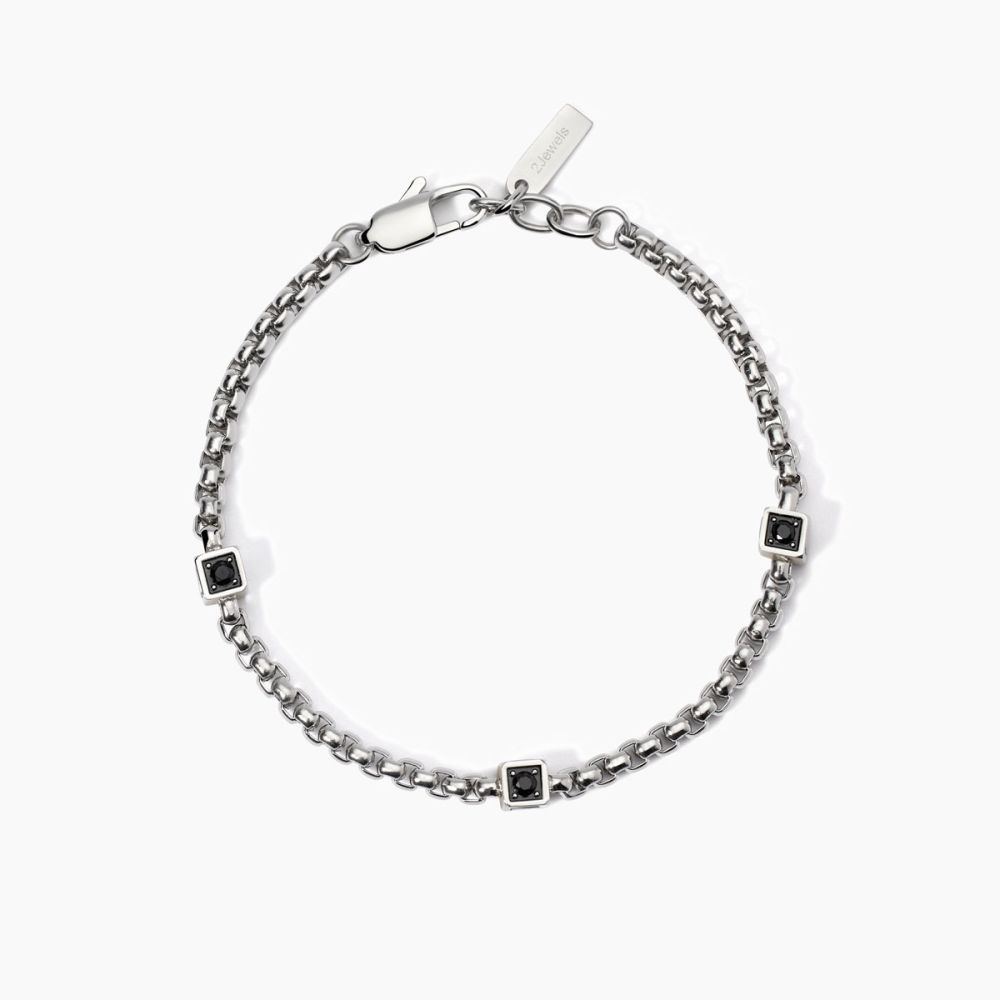 2 Jewels Bracciale Acciaio Elementi Pvd Gunmetal