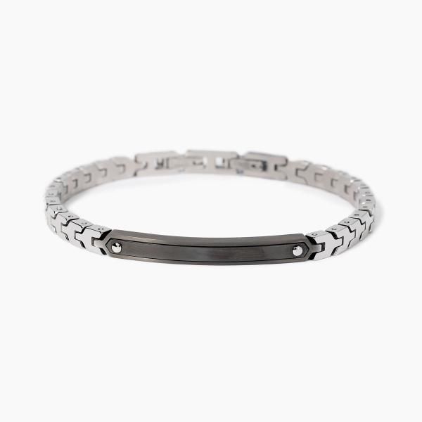 2 Jewels Bracciale Acciaio Piastra Pvd Nero e Gunmetal