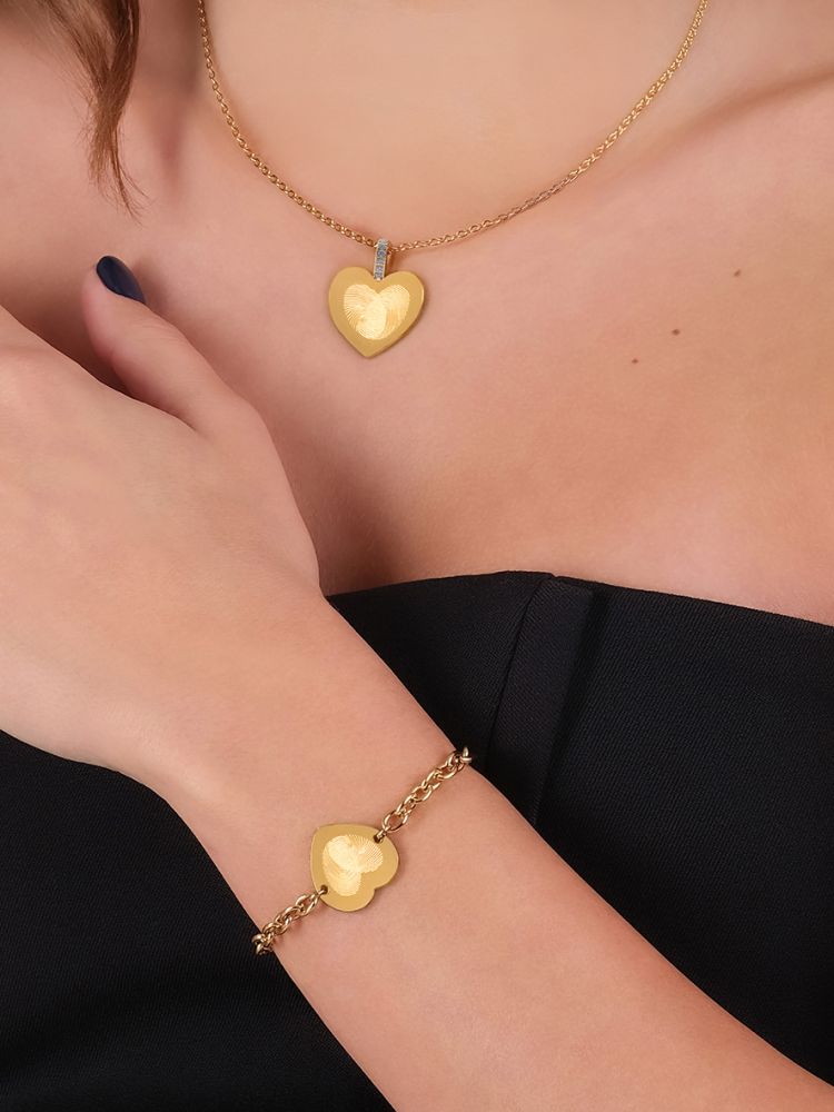 Emotion Bracciale Acciaio Gold con Cuore 18 mm