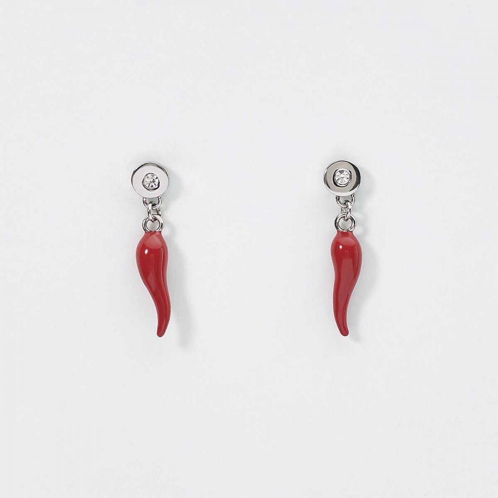 2 Jewels Orecchini Punto Luce con Cornetto Rosso