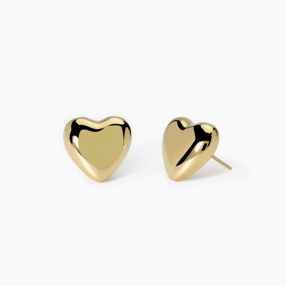 2 Jewels Orecchini Acciaio Gold Cuore Bombato