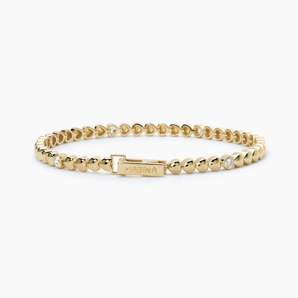 Mabina Bracciale Tennis Donna Argento Gold Cuori