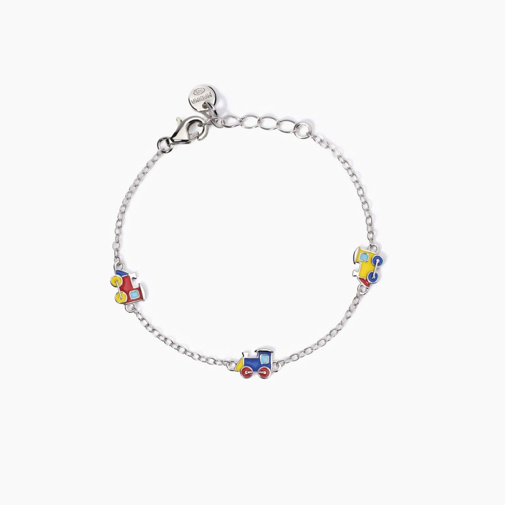 Mabina Bracciale Kids Argento Treni Smaltati