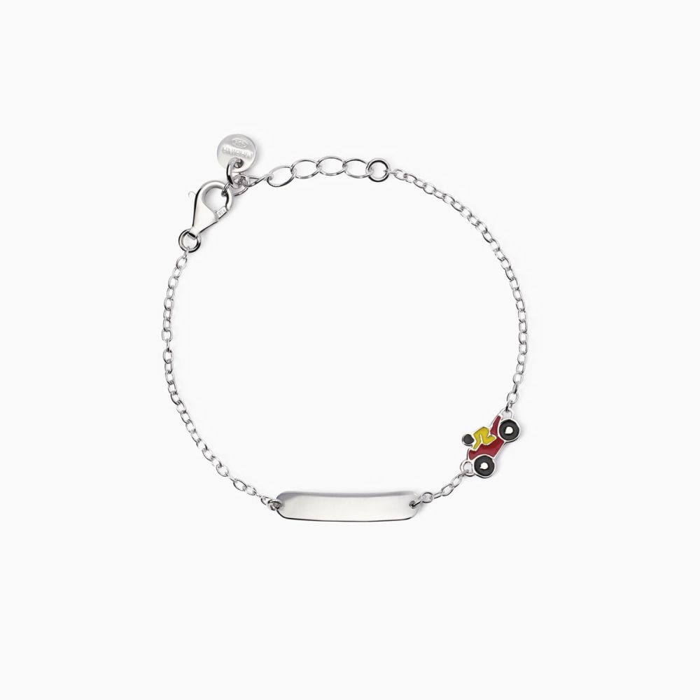 Mabina Bracciale Kids Argento Moto e Targhetta