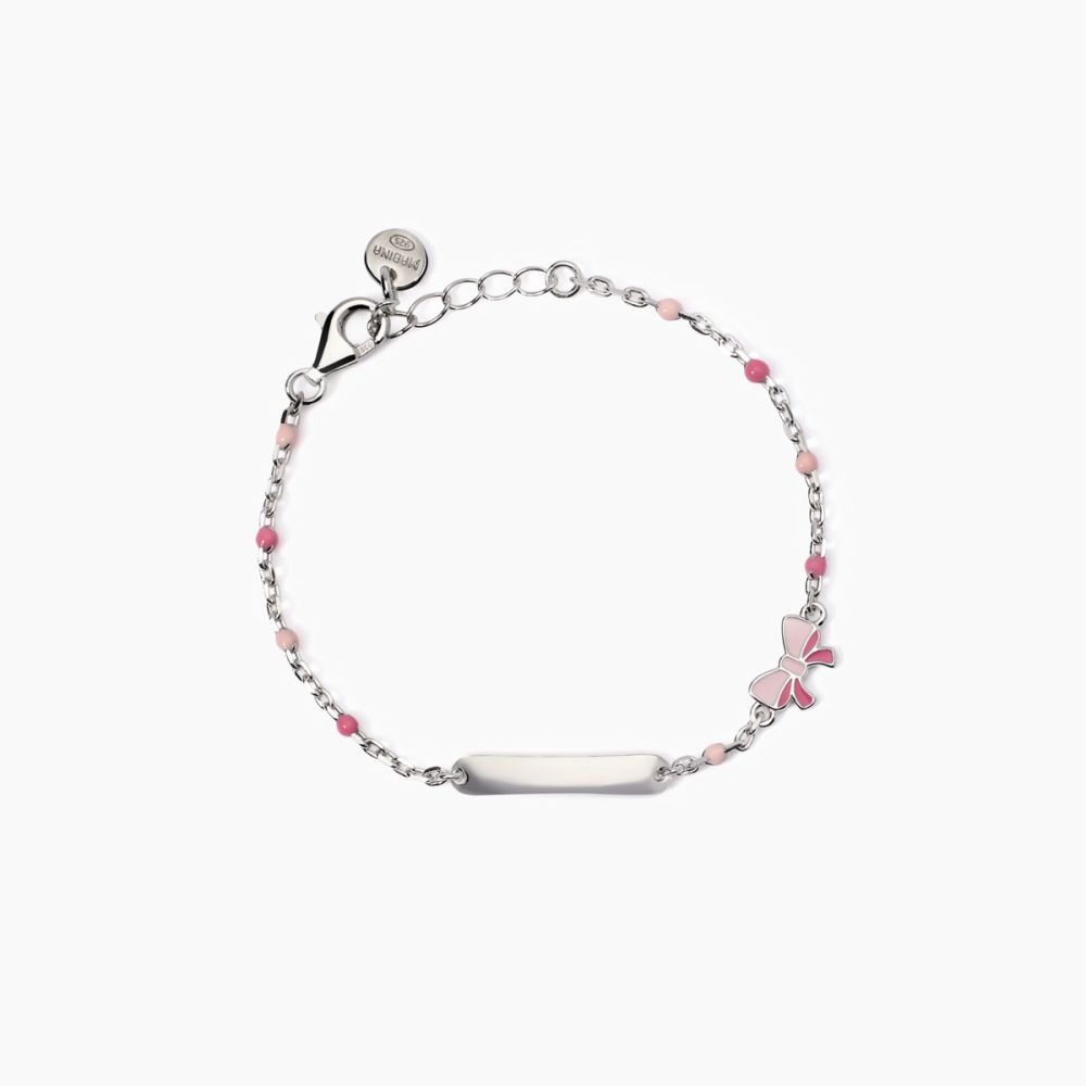 Mabina Bracciale Kids Argento Fiocco e Targhetta