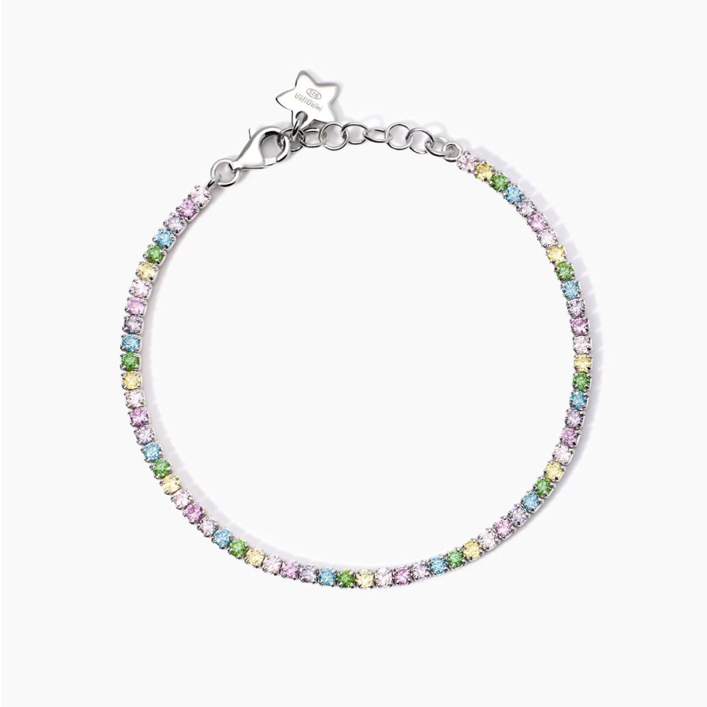 Mabina Tennis Kids Argento Cristalli Multicolor