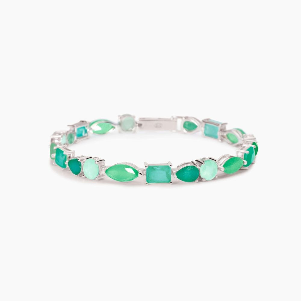 Mabina Bracciale Argento Fusion Stone Glass Verde