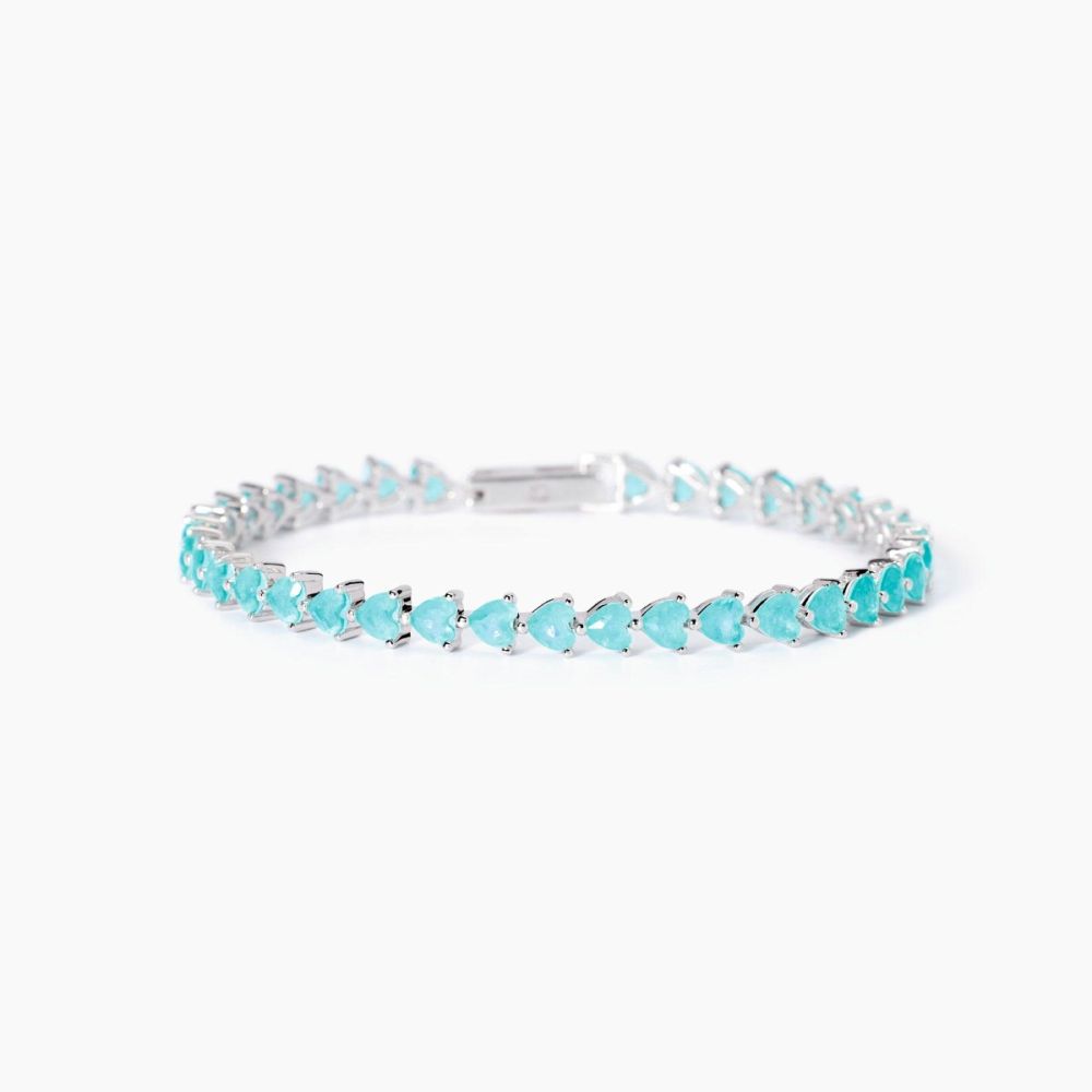 Mabina Bracciale Argento Cuore Stones Azzurro