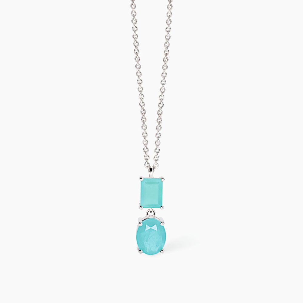 Mabina Collana Argento Stone e Glass Azzurro