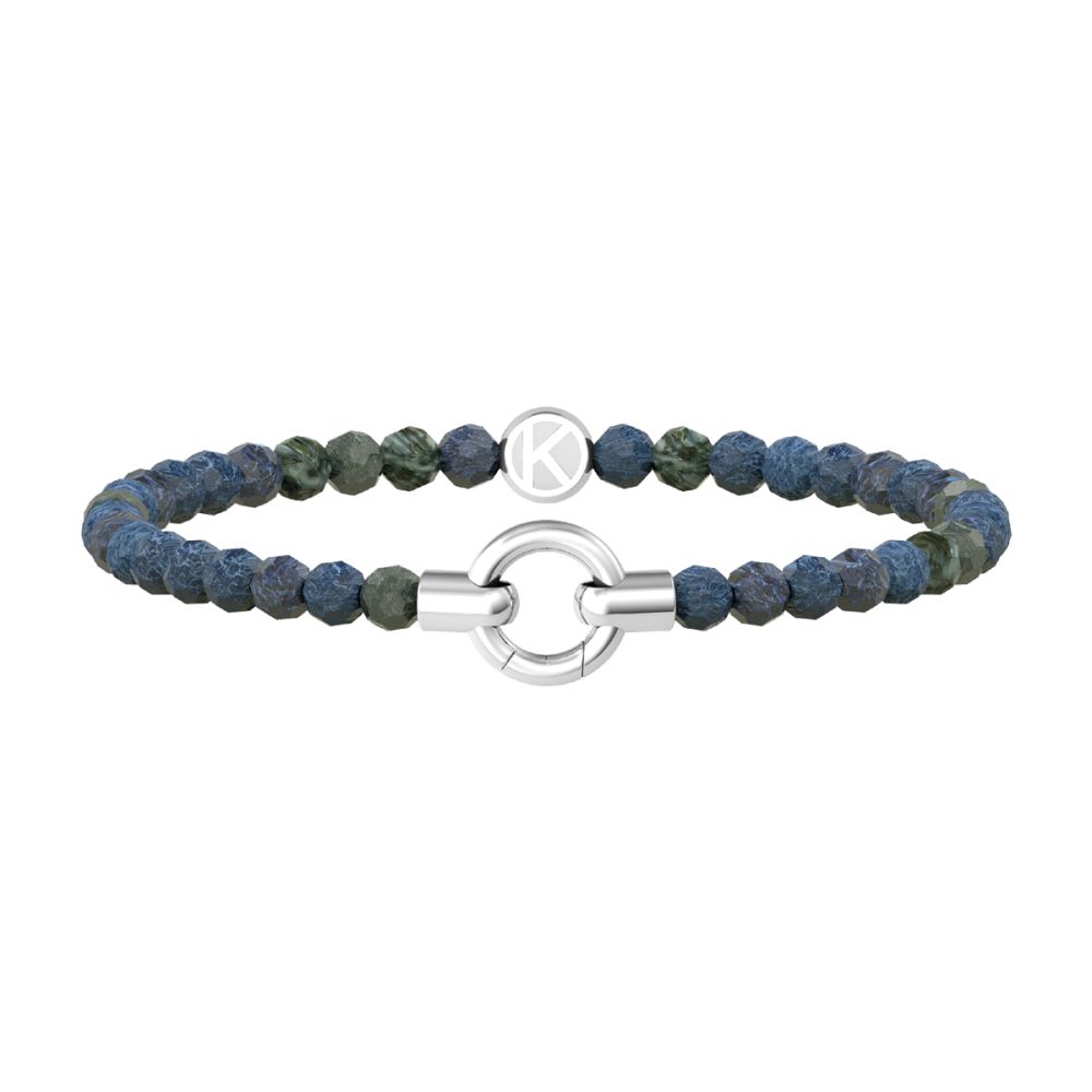 Kidult Bracciale Acciaio e Agata Azzurra Per Ciondoli By You