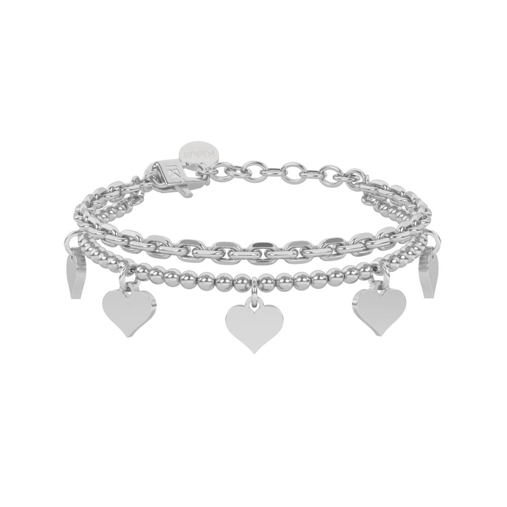 Kidult Bracciale 2 Fili Acciaio Cuore Love