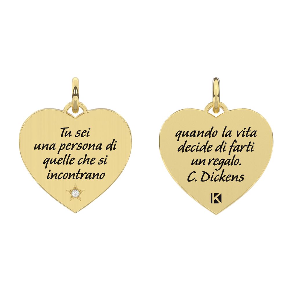 Kidult Ciondolo Acciaio Gold Cuore By You