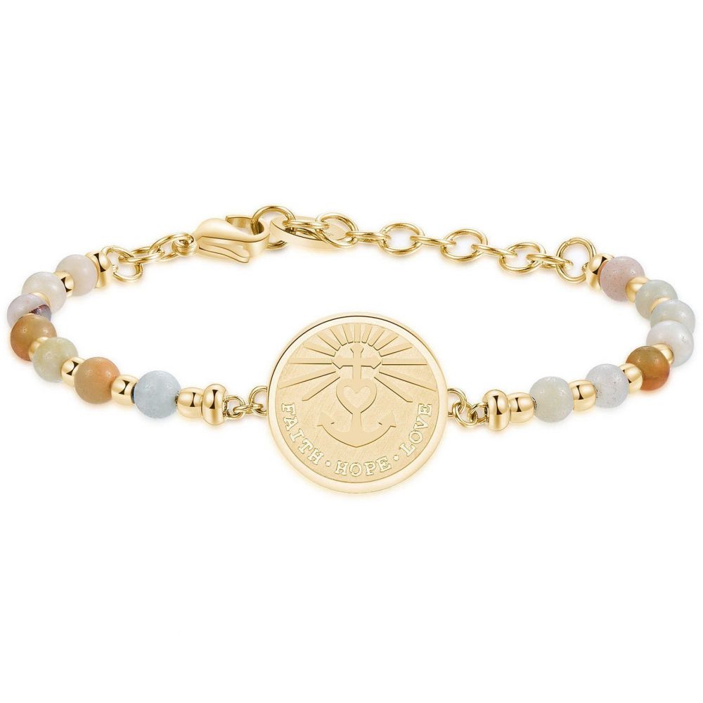 Brosway Bracciale Donna Acciaio Gold Fede Speranza Amore Chakra