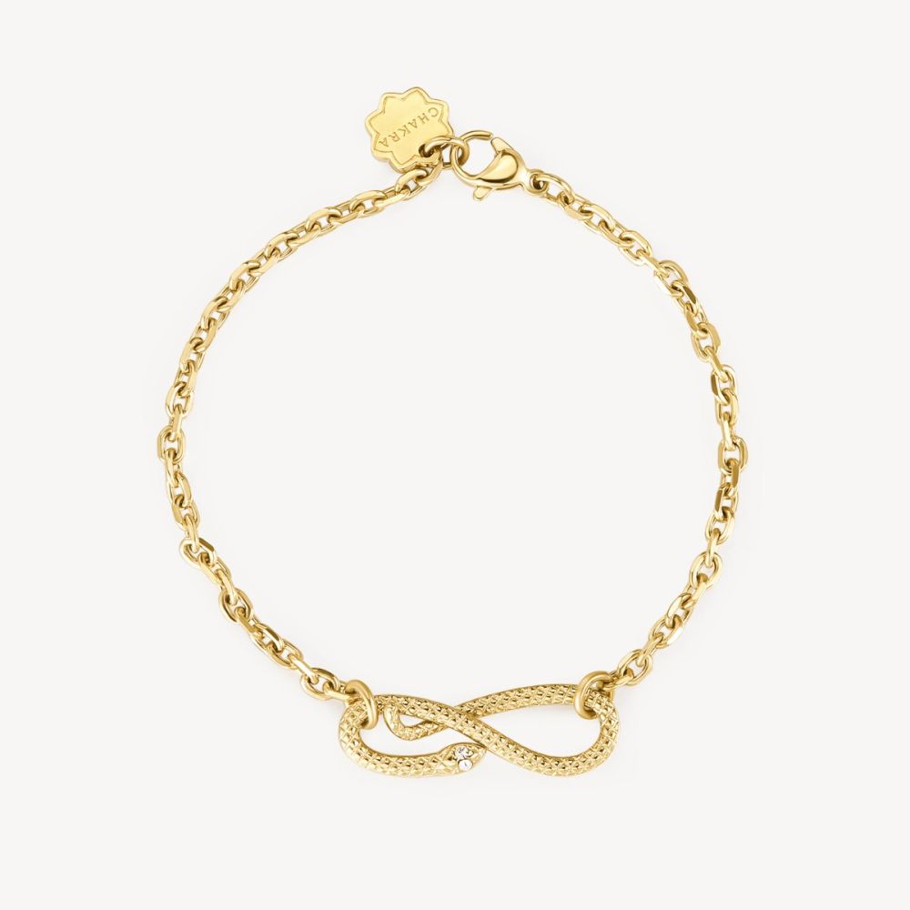 Brosway Bracciale Acciaio Gold Serpente e Cristalli Chakra