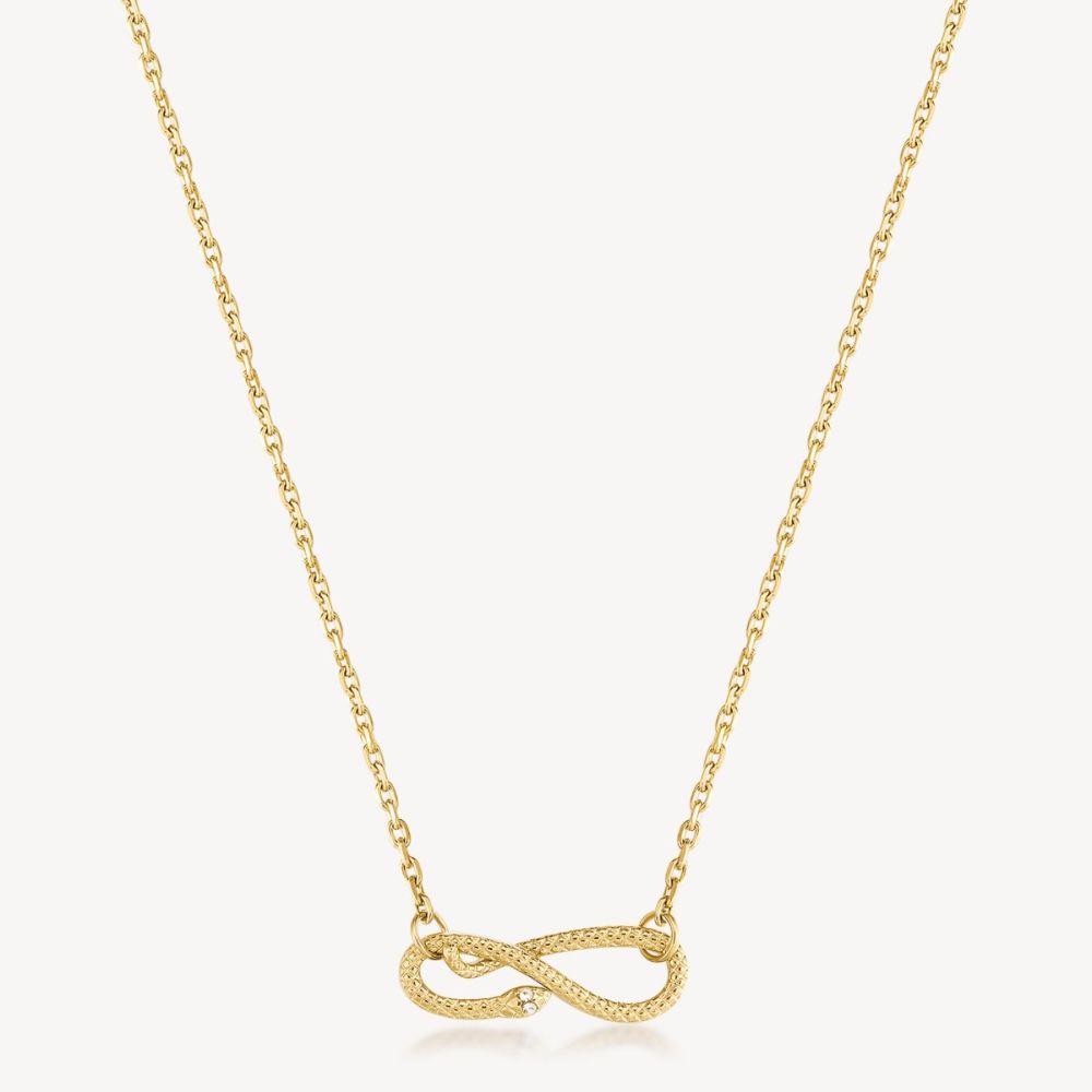 Brosway Collana Acciaio Gold Serpente e Cristalli Chakra