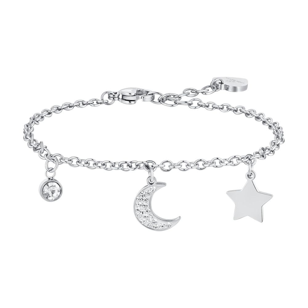 Luca Barra Bracciale Acciaio Luna e Stella