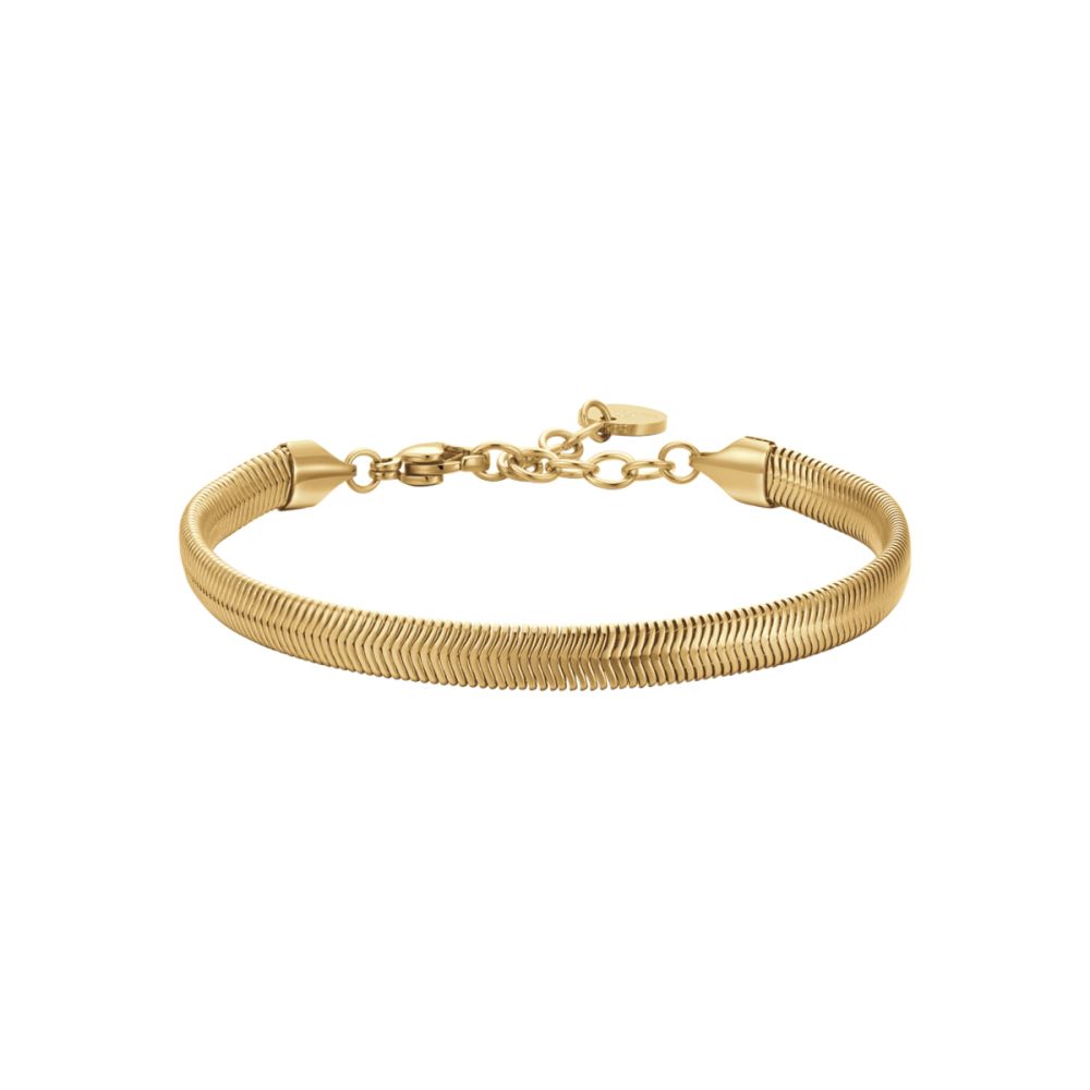 Luca Barra Bracciale Acciaio Gold Maglia 5X2 mm