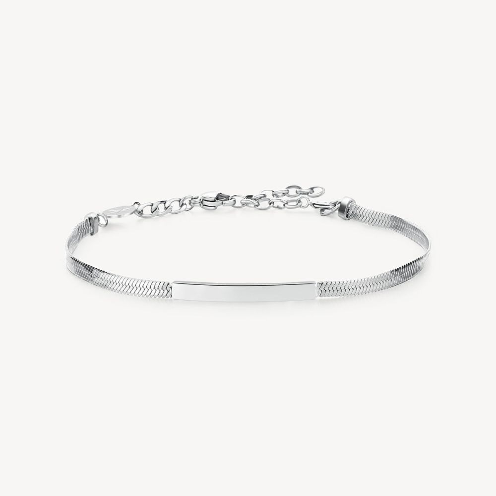 Brosway Bracciale Snake Acciaio Con Piastra Essential