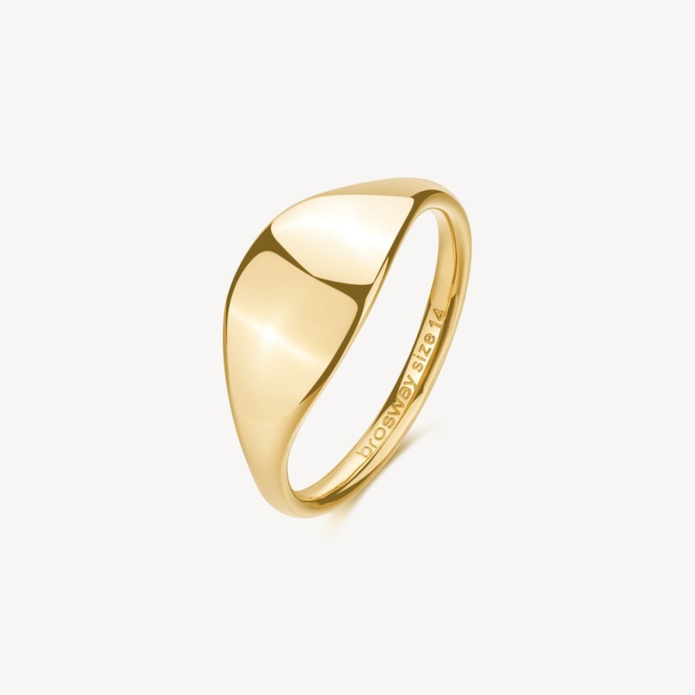 Brosway Anello Sigillo Acciaio Gold Essential