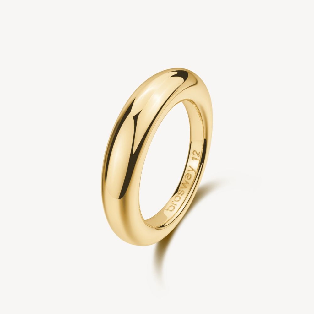 Brosway Anello Fedina Acciaio Gold Essential