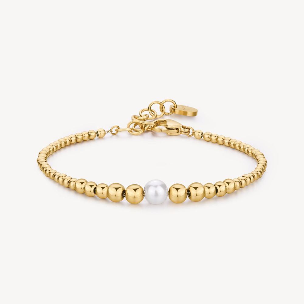 Brosway Bracciale Acciaio Gold Sfere e Perla Perfect