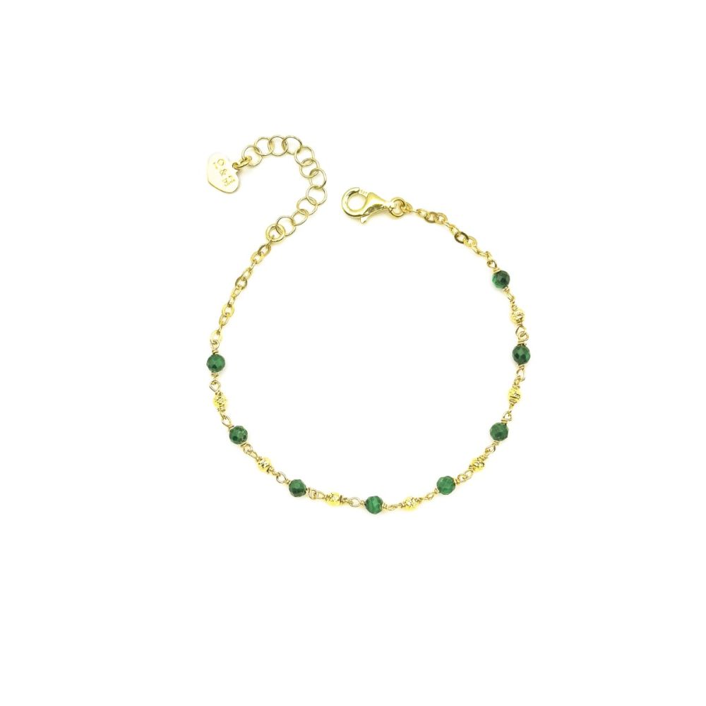 Io & Te Bracciale Argento Gold e Malachite