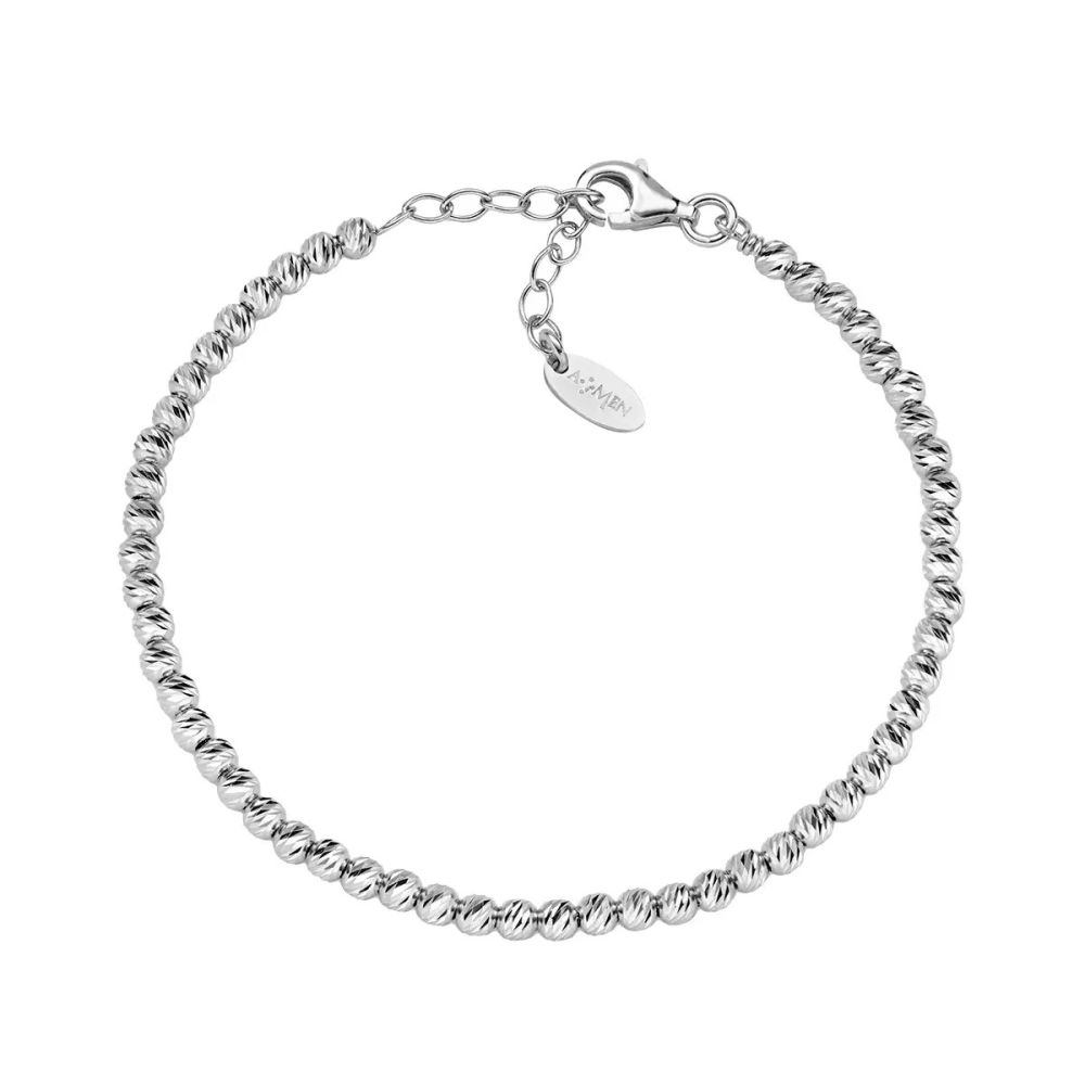 Amen Bracciale Argento Sfere Diamantate