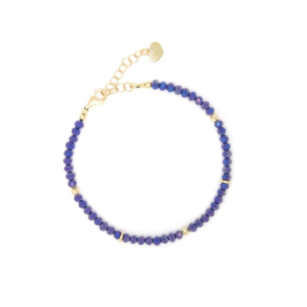 Io & Te Bracciale Argento Gold e Cristalli Blu